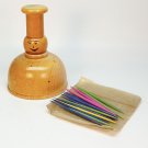 vtg hors d'oeuvre chef toothpick holder by Newtco Maplyne wooden