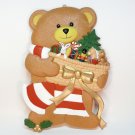 vtg Christmas wall plaque teddy bear with toys plastic vtg Christmas wall plaque teddy bear with toys plastic