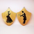 2 vtg silhouette wall plaques wooden man and woman courting couple 2 vtg silhouette wall plaques wooden man and woman courting couple