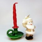 2 vintage Gurley candles candlestick and Santa waving