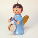 Vintage wooden angel w drum ornament Christmas Vintage wooden angel w drum ornament Christmas
