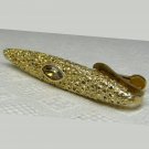 Vintage men's retro textured gold tone tie clasp with gold marquis stone Vintage men's retro textured gold tone tie clasp with gold marquis stone