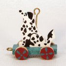 Vintage Hallmark Miniature Puppy Cart dalmatian Christmas Ornament 1989 QXM5715