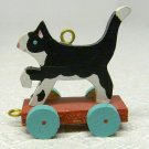 Vintage Hallmark Miniature Kitty Cart Christmas Ornament 1989 QXM5722 Vintage Hallmark Miniature Kitty Cart Christmas Ornament 1989 QXM5722