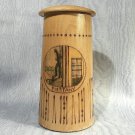 Vintage Piestany Spa Decorative Lidded Wooden Stein Cured Man image Slovakia souvenir