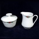 Vtg Winterling Bavaria Roslau Creamer and Covered Sugar Embossed Dots Diamonds Flowers