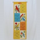 Narrow linen cotton calendar towel 1971 birds