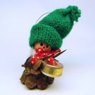 Vtg pinecone drummer Christmas ornament