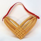 Vintage woven reed heart decoration ornament handmade 7 inch Vintage woven reed heart decoration ornament handmade 7 inch