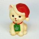 Russ Berrie miniature cat figurine Christmas I Love You Santa hat Russ Berrie miniature cat figurine Christmas I Love You Santa hat