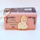 Vtg Precious Moments Teacher Christmas Ornament 1990 chalkboard eraser Vtg Precious Moments Teacher Christmas Ornament 1990 chalkboard eraser