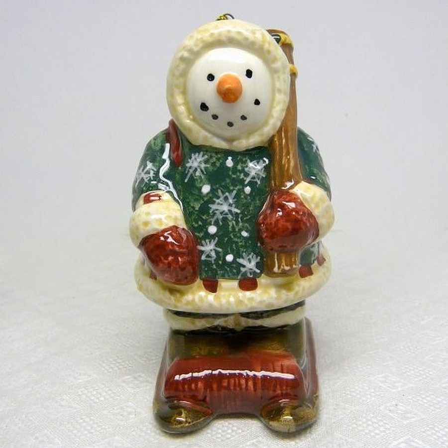 Debbie Mumm Christmas Ornament Sledding Characters Snowman