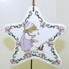 Precious Moments Christmas Ornament Winter's Song 1995 Little Girl with Blue Birds