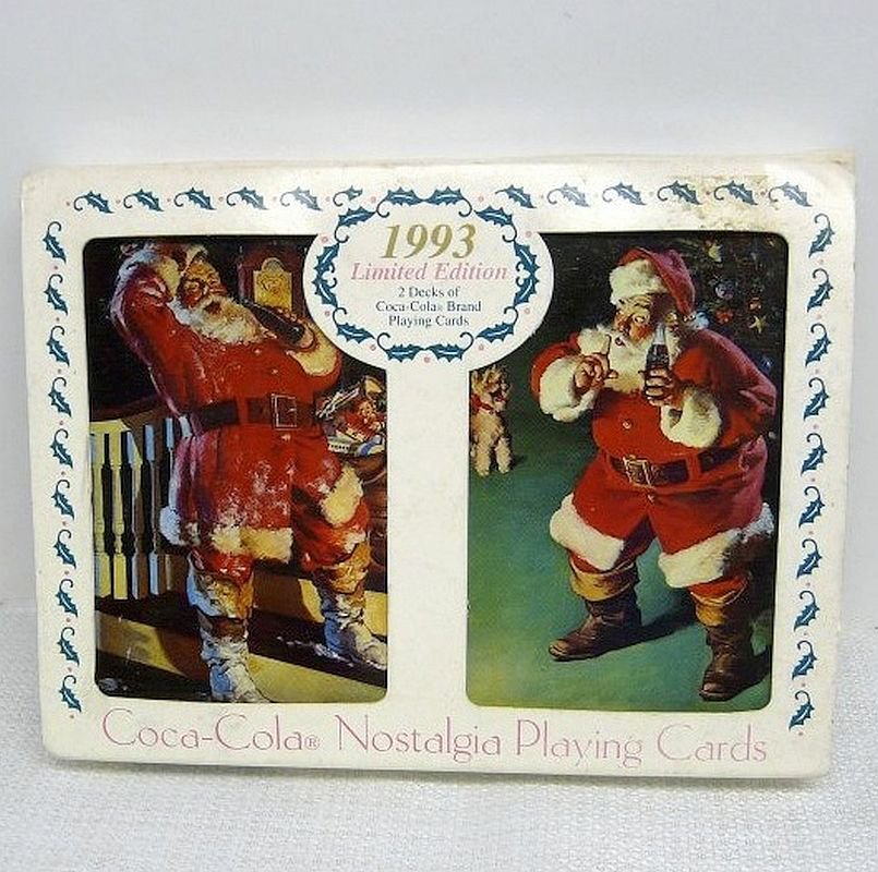 2 Decks Coca Cola Nostalgia Playing Cards Santa Christmas Limited 