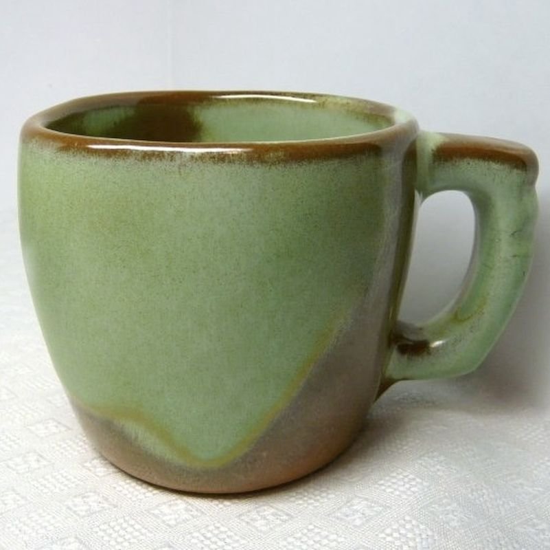 Vintage Frankoma Plainsman 7 oz Cup 5C Prairie Green Rutile a