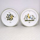 2 vintage Faience coasters France French by Feret a Moustiers