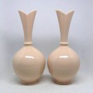 2 Vintage Lenox bud vases pink green stamp fine china