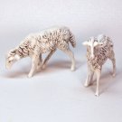 2 Vintage lambs standing Nativity figurine piece Italy plastic