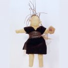 Vintage handmade naive doll Christmas ornament