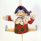 vintage pull string jester Midwest of Cannon Falls Christmas ornament