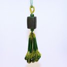 Vtg handmade green and black beaded tassel Christmas ornament Vtg handmade green and black beaded tassel Christmas ornament