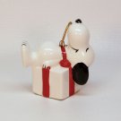 vintage Snoopy with present Christmas ornament United Feature Syndicate 1966 Japan ceramic