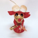 Vintage Russ Berrie Mrs. Mouse Christmas ornament lady red hat Vintage Russ Berrie Mrs. Mouse Christmas ornament lady red hat