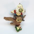 Vintage Santa on an owl Christmas ornament with a mouse Vintage Santa on an owl Christmas ornament with a mouse
