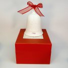 Hallmark Porcelain Dated Bell 2008 white tree red ribbon box Hallmark Porcelain Dated Bell 2008 white tree red ribbon box