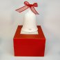 Hallmark Porcelain Dated Bell 2008 white tree red ribbon box