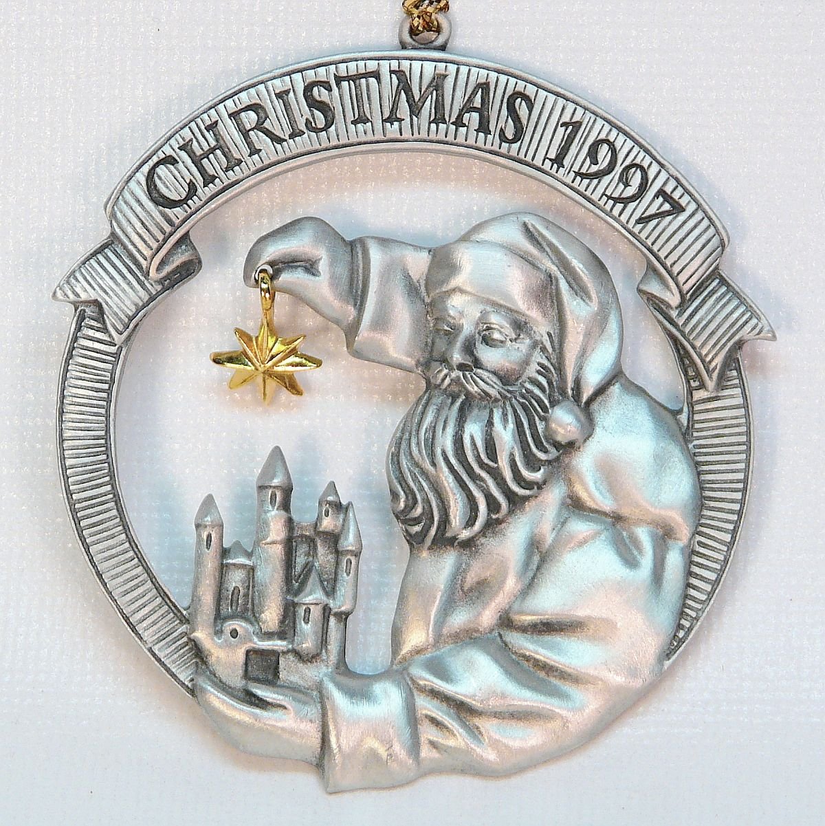 Avon 2022 Pewter Christmas Ornament Avon 1997 Pewter Santa Christmas Ornament