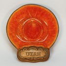 Vtg Mid Century Utah sombrero ashtray Treasure Craft USA lava orange red glaze