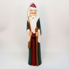 vintage hand carved wood Santa ornament hand painted Christmas