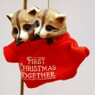 Vintage First Christmas Together Hallmark Christmas ornament no box raccoons 1987 no box