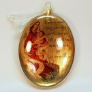 Oval Nativity blown glass Christmas ornament Mary Jesus