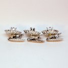 3 tin Christmas tree clip on candle holders pinecone clip