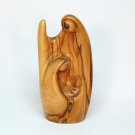 Vintage Jesus Mary Joseph Holy Family olive wood carving figurine 4-3/4 inches high