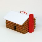 Vintage log cabin Christmas ornament
