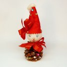 Vintage styrofoam pinecone snowman Christmas ornament w sequins