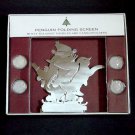 Christmas folding tabletop penguin screen Eddie Bauer 7 panels with 4 tealights 38 inches