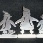 Christmas folding tabletop penguin screen Eddie Bauer 7 panels with 4 tealights 38 inches