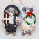 2 vintage dressed mice ornaments Mr and Mrs Mouse Christmas ornaments
