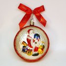 vtg Waterford Santa w globe medallion blown glass Christmas ornament Holiday Heirlooms Collection