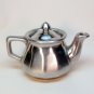 Vintage Lusterware ceramic teapot for one pewter color