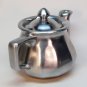 Vintage Lusterware ceramic teapot for one pewter color