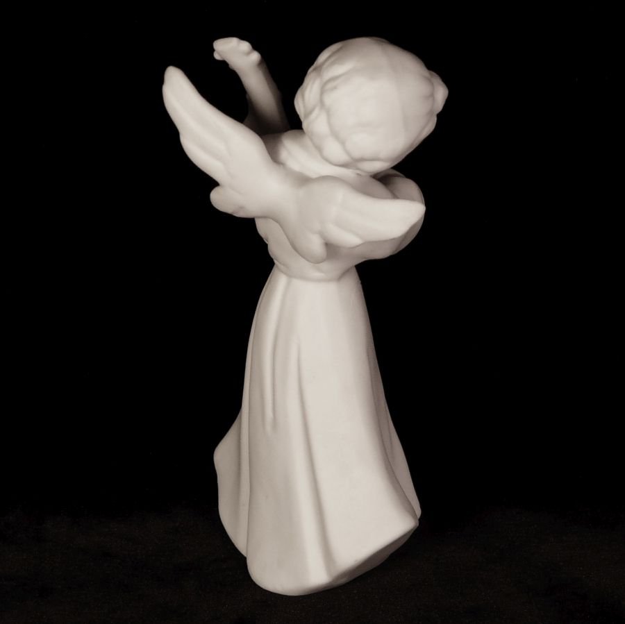 Vintage Napco figurine angel with mandolin Japan white bisque