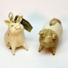 2 pig Christmas ornaments Seasons of Cannon Falls