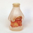 Vintage Christmas light cover snow covered house frosted glass