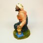 Vtg Nativity Balthazar Wise man kneeling paper mache 4-1/4 inches tall Italy