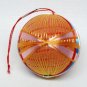 vintage small Japanese Temari thread ball ornament orange blue red